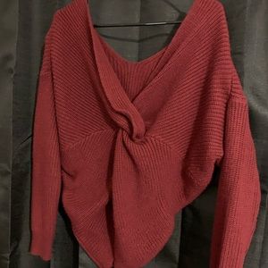 Burgundy knotted Sweater